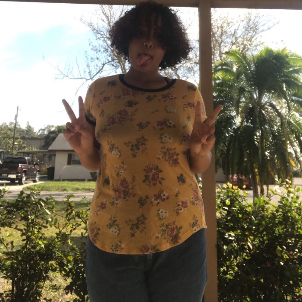 Yellow floral top